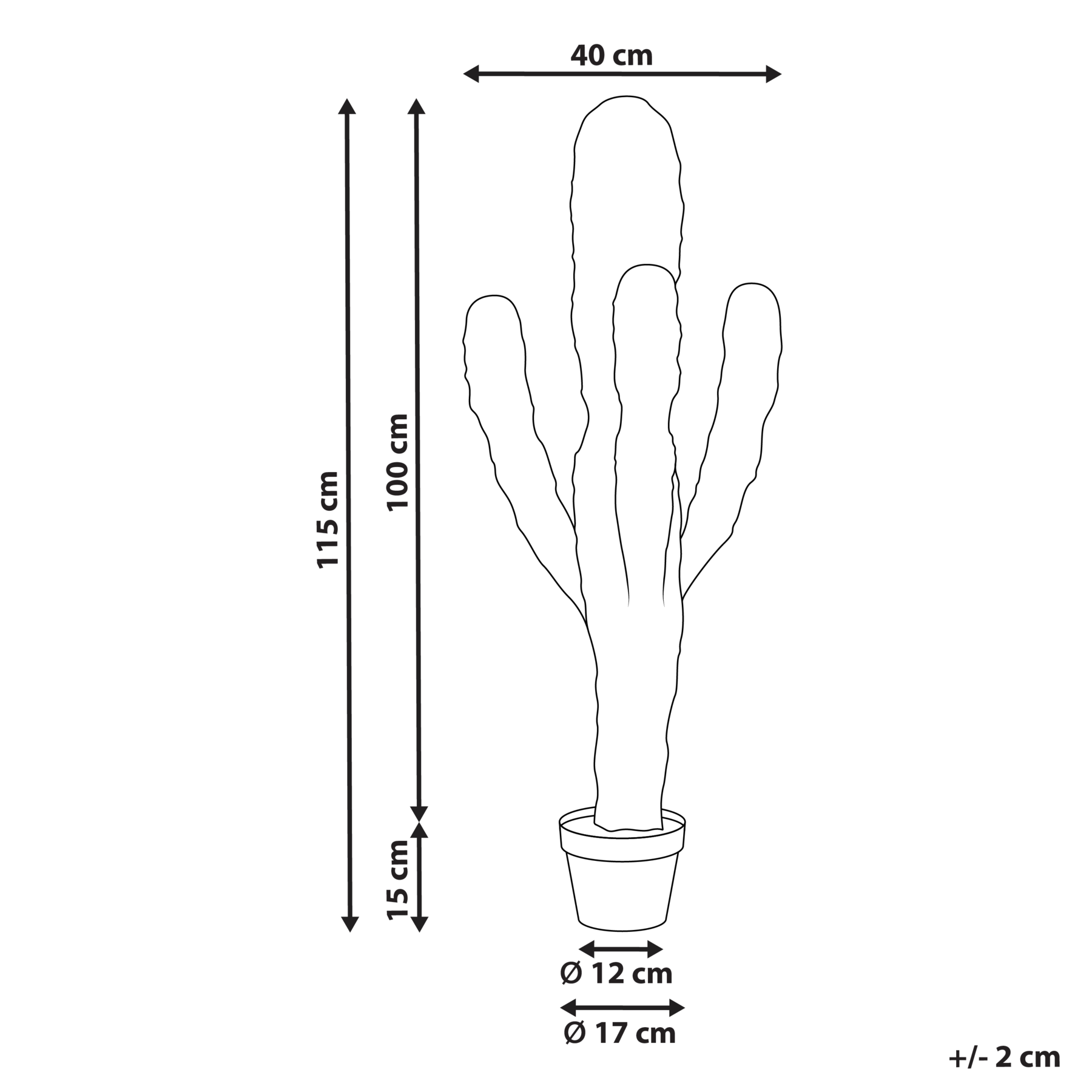 Beliani - MAROCCO CEREUS - Kunstplant - Groen - 115 cm - Kunststof