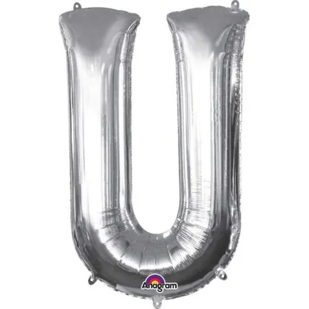 amscan Folienballon Buchstabe U silber, 58cm x 83cm