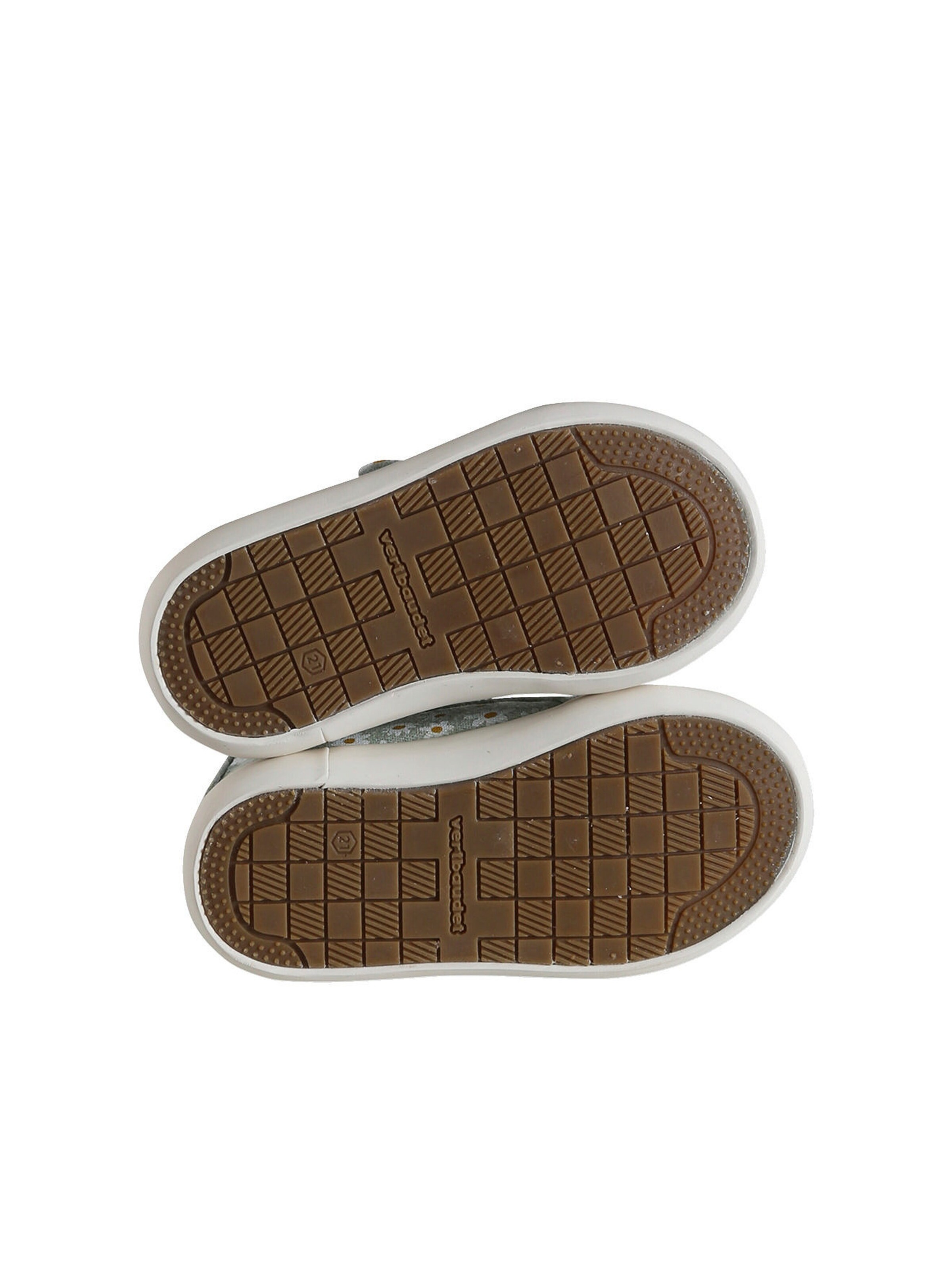 Vertbaudet Mädchen Baby Stoffschuhe, Klett blau bedruckt