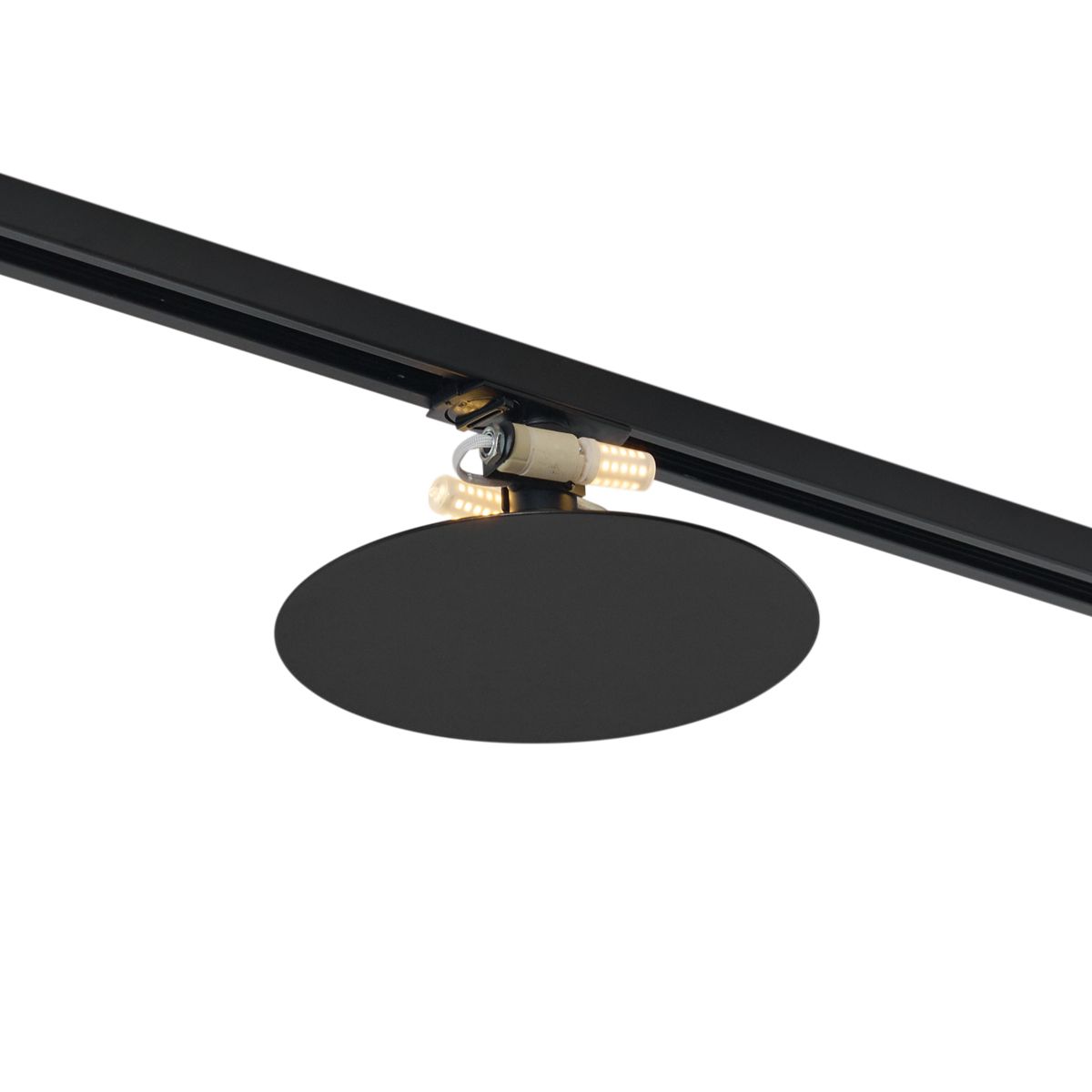 Moderne plafondlamp zwart voor railsysteem 1-fase 2-lichts - Iconic Pulley