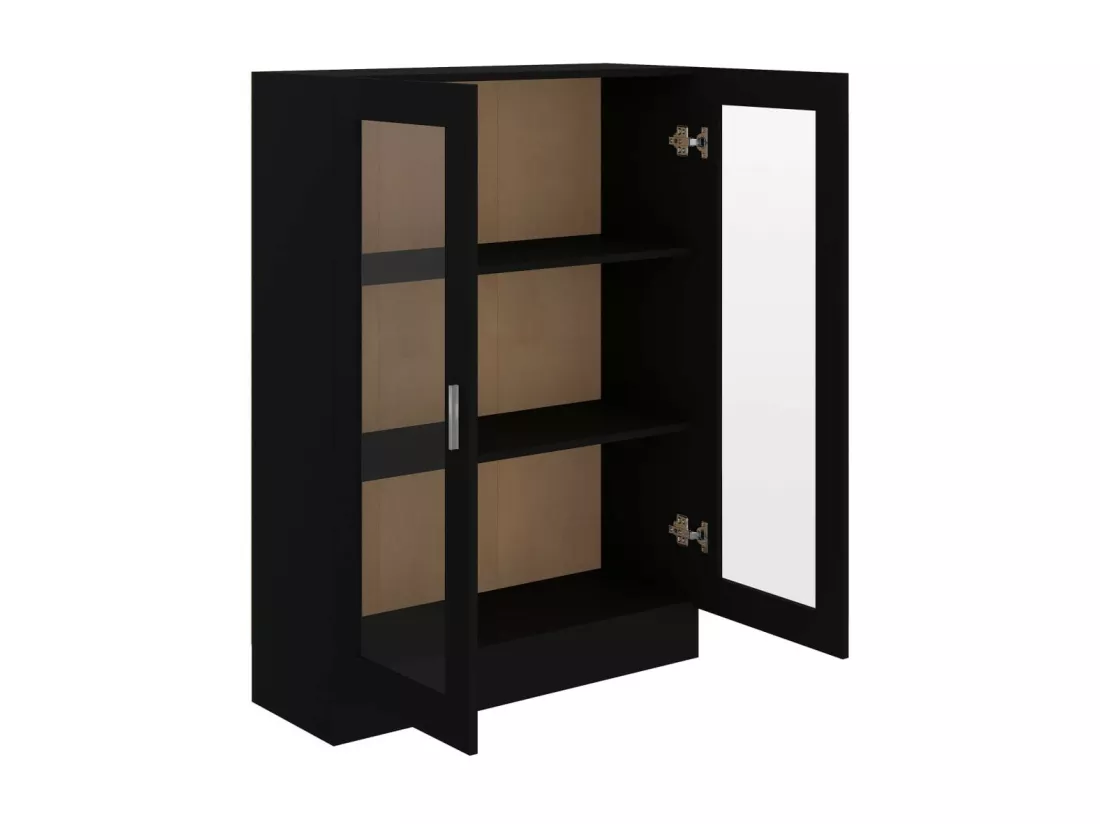 Armoire à vitrine Noir 82,5x30,5x115