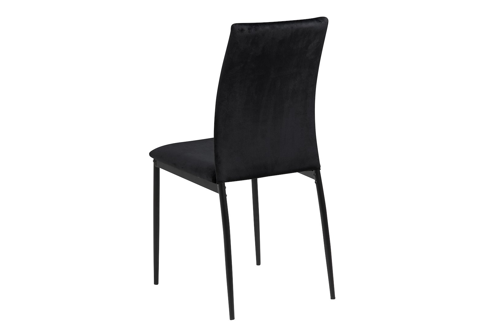 Demina spisestol Tekstil Dublin 50 sort med sort metall understell