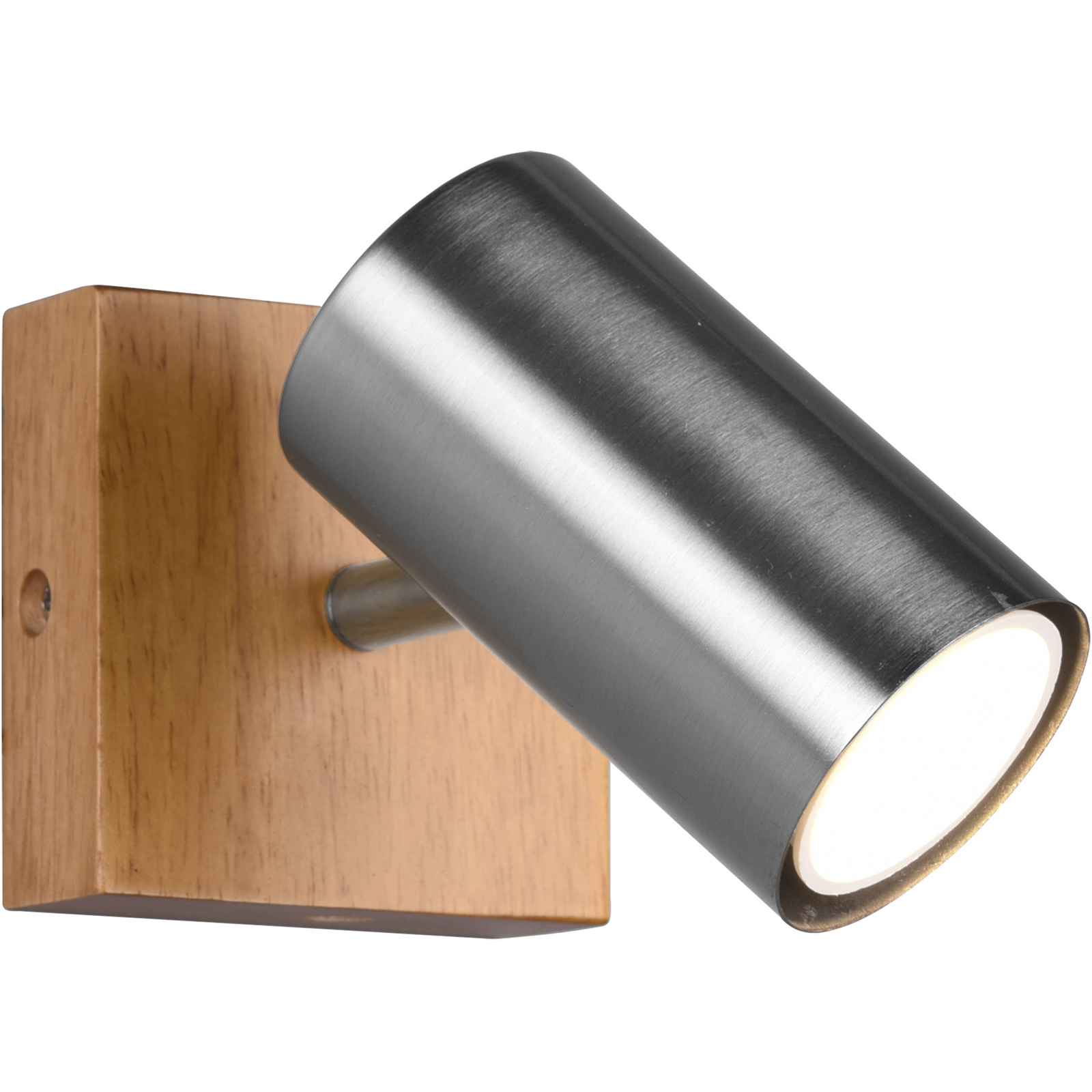 LED-Spot - Nickel matt - Holz - 1-flammig