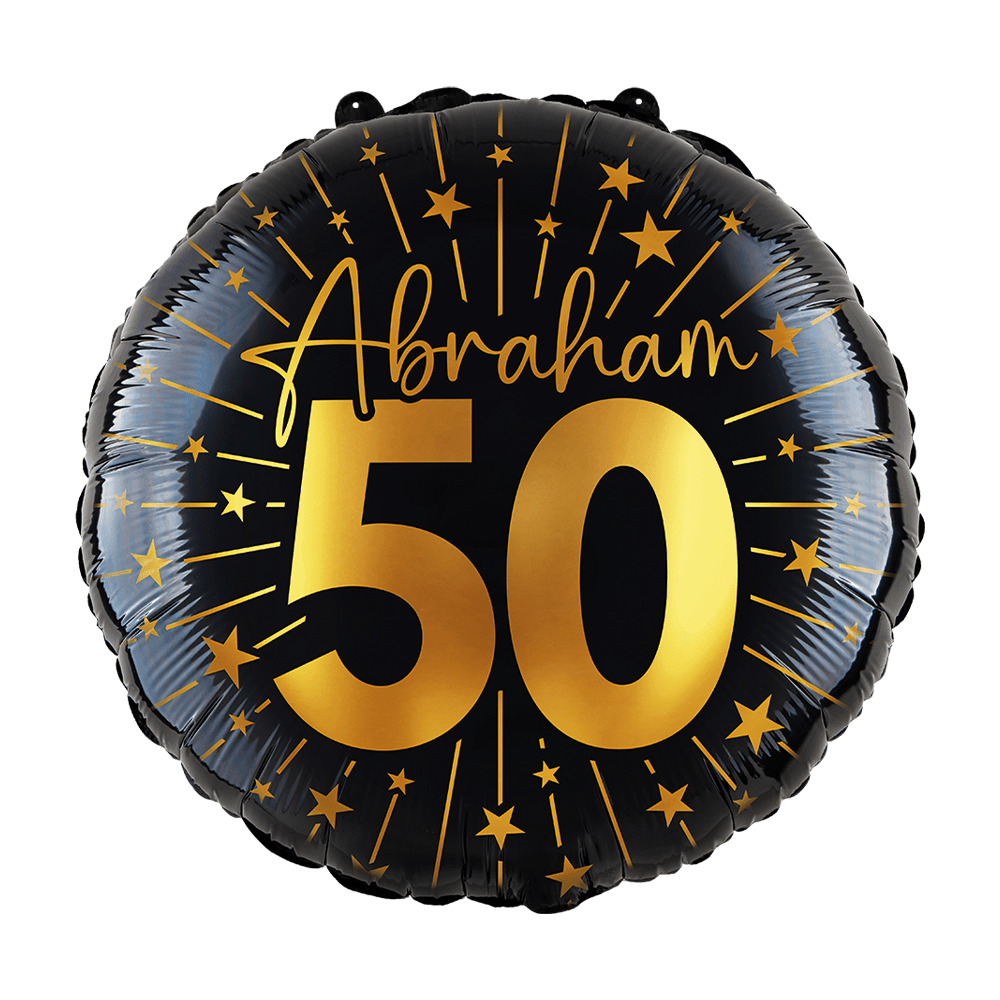 50 Jaar Helium Ballon Zwart Goud Abraham Leeg 45cm