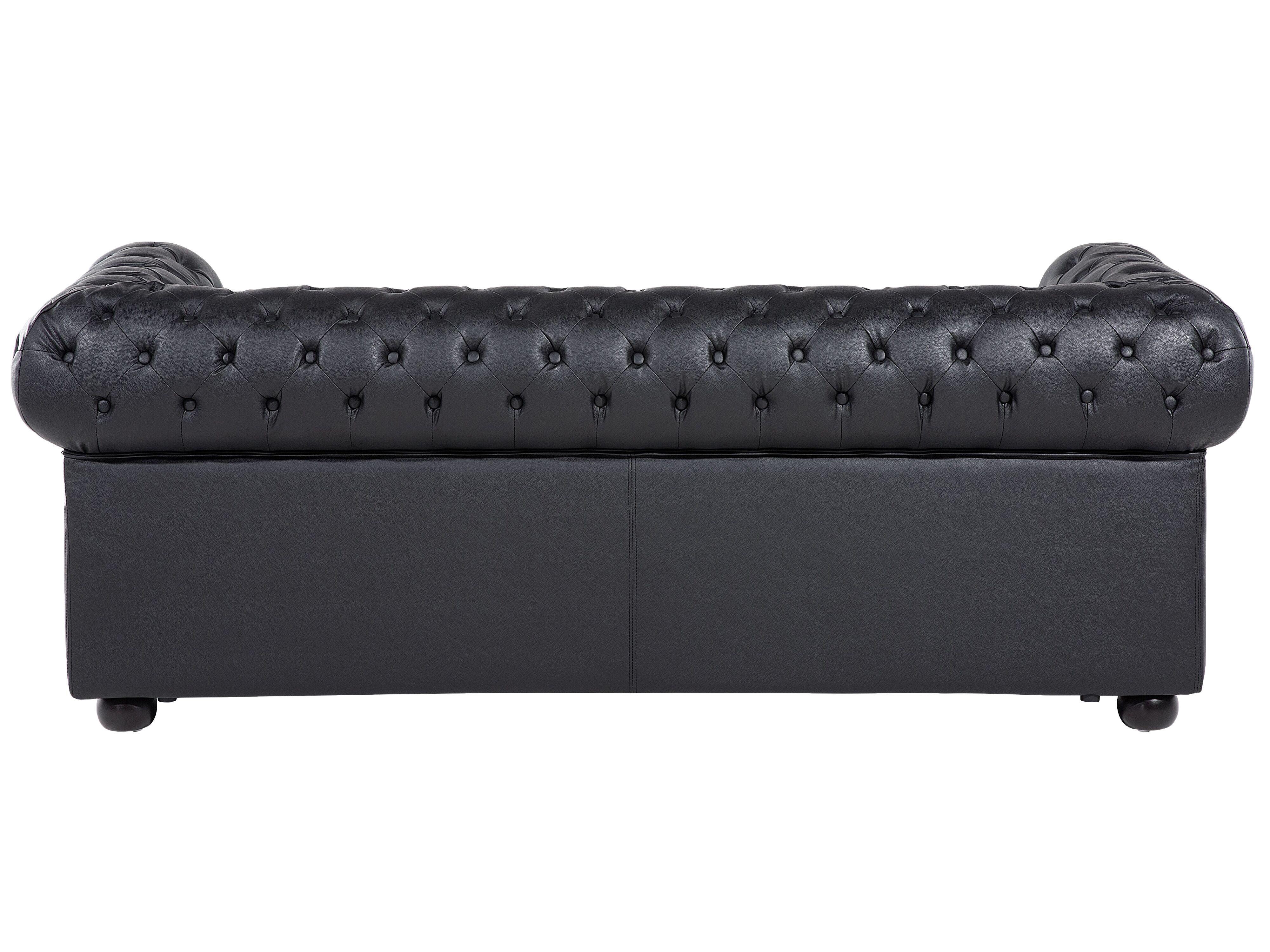 Bankenset 4-zits CHESTERFIELD Leer Zwart