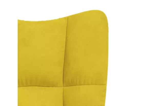 Chaise à bascule avec repose-pied Jaune moutarde Velours