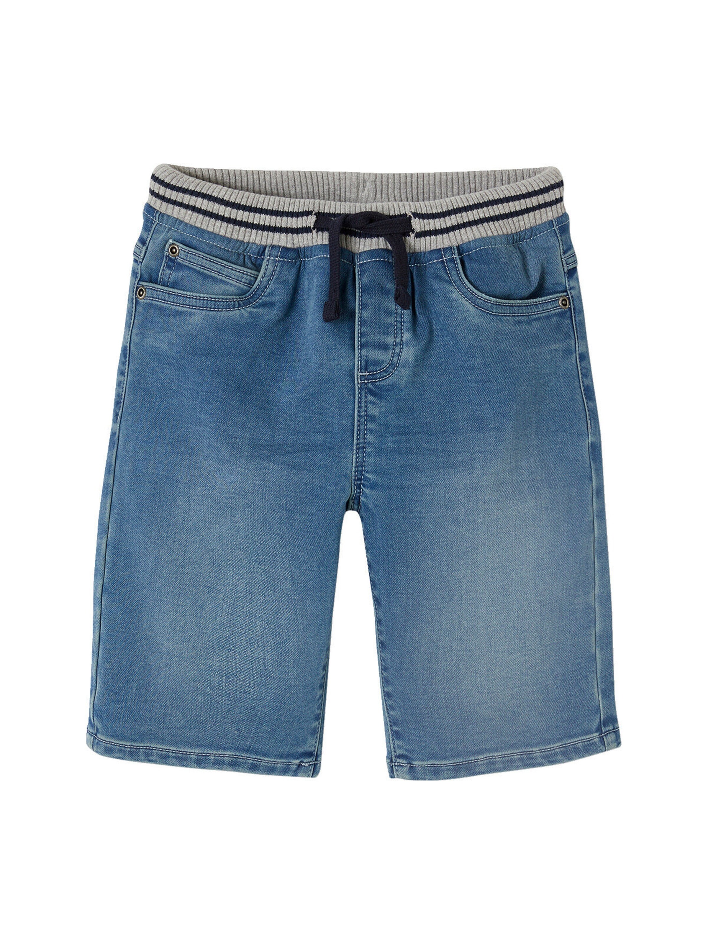 Vertbaudet Jungen Shorts mit Dehnbund, Denim-Look double stone