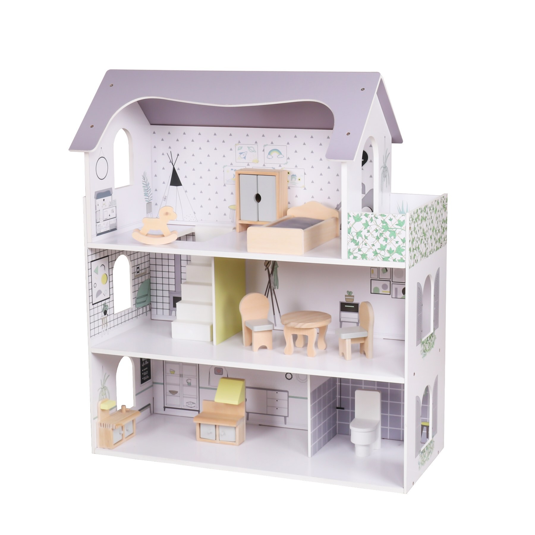 Coemo Puppenhaus Anna Villa möbliert 3 Etagen