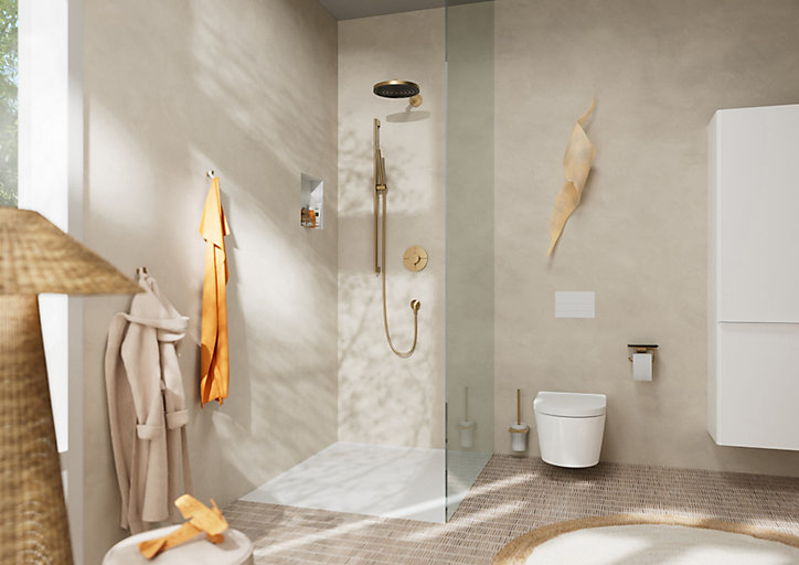 Porte-brosse WC mural bronze brossé Hansgrohe