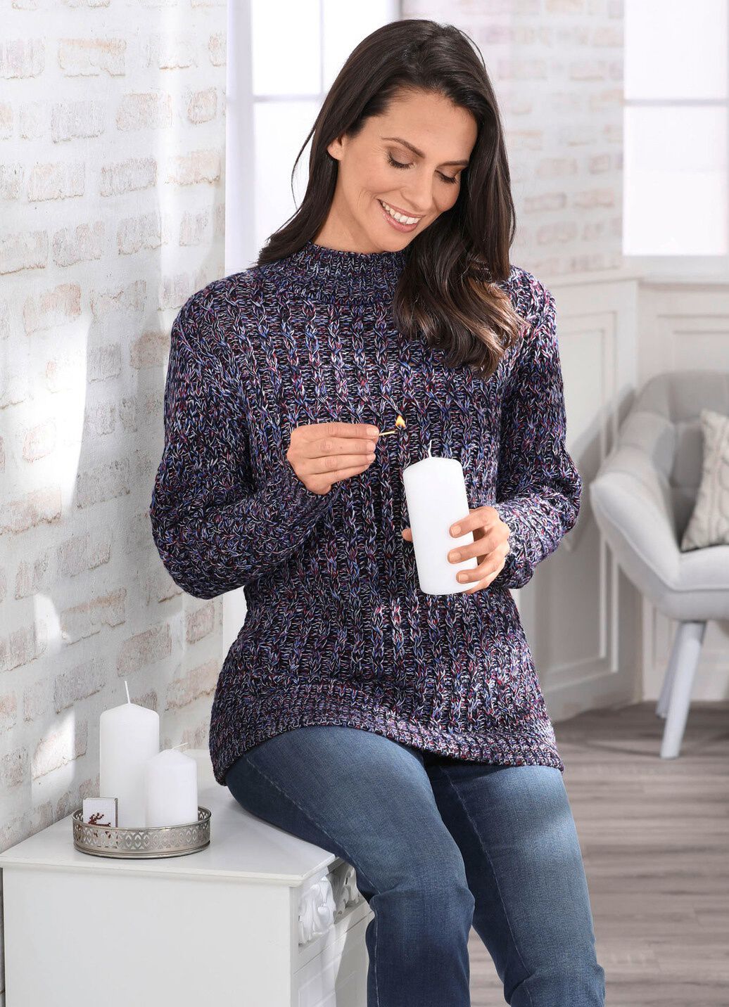 Pullover in aufwendiger Melange-Optik