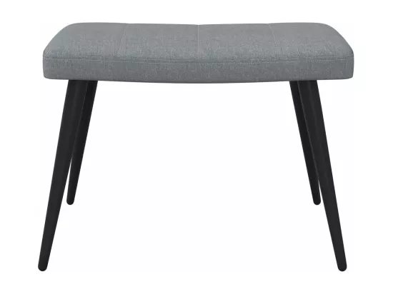 Chaise de relaxation avec tabouret Gris clair Tissu