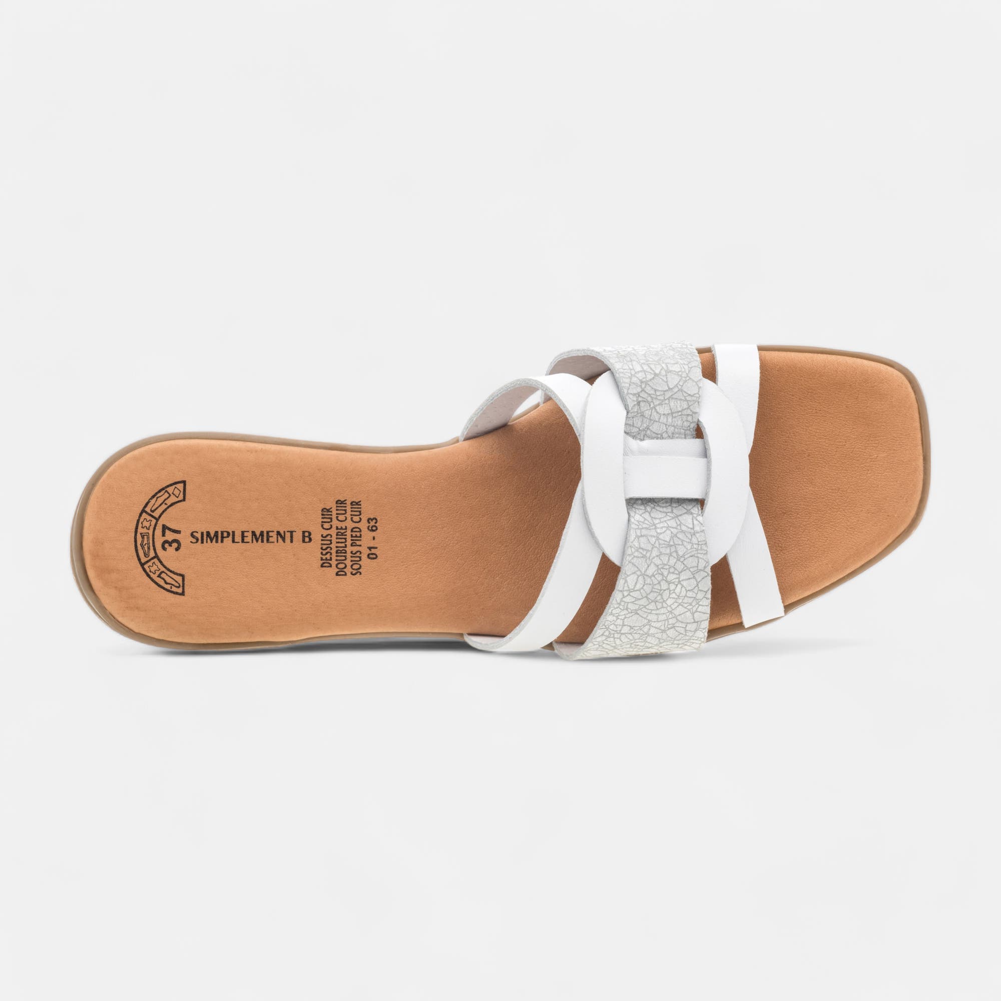 Mules Femme en cuir blanc