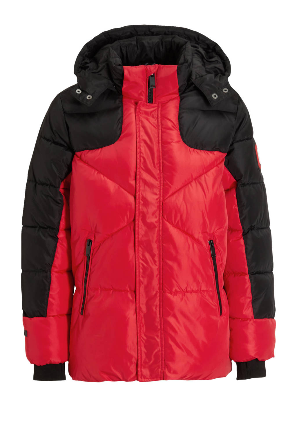 Coolcat Puffer Winterjas Josh Colourblock Rood