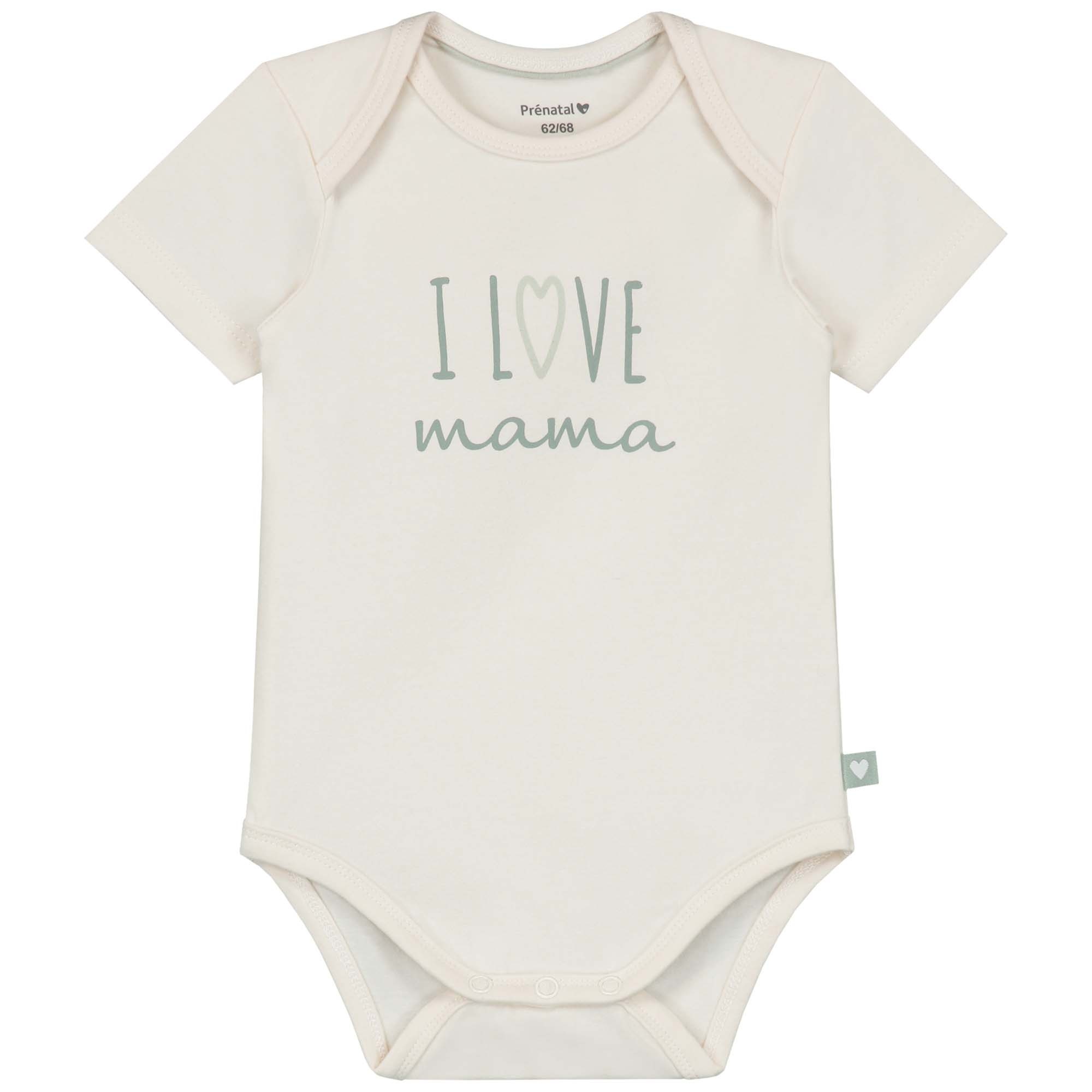 Prénatal romper i love mama korte mouwen tekst wit