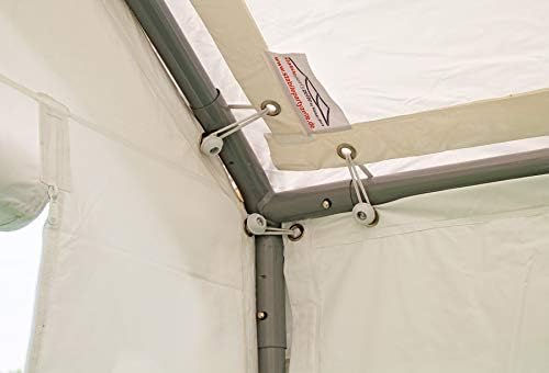 Partyzelt 3x6m Modular Professional PVC 500 g/m² ohne Fenster BLAU BEIGE