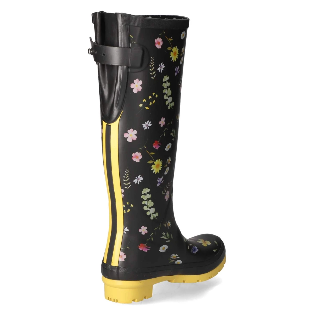RajnGummistiefel FLOWERS - Black-Yellow