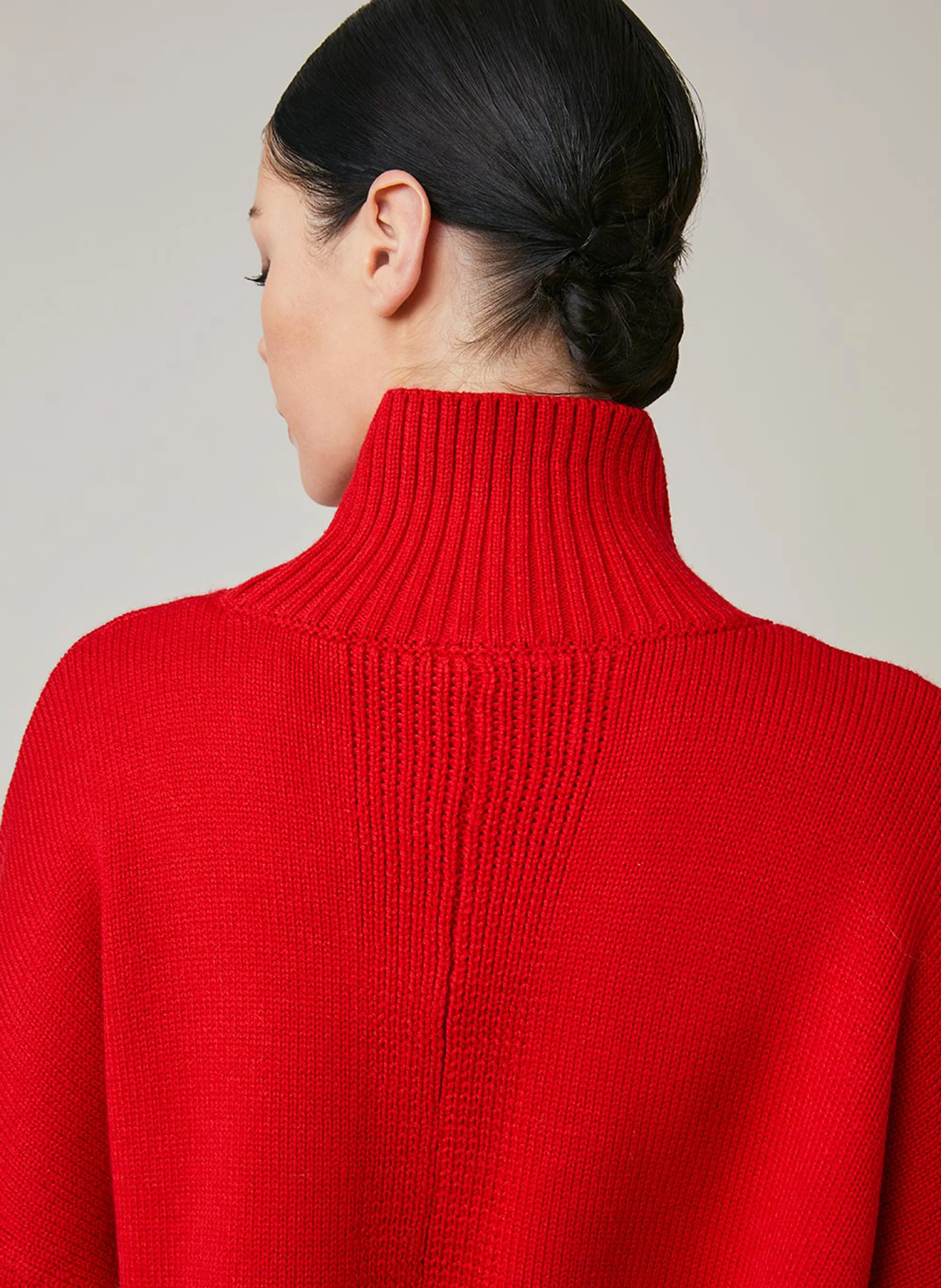 ENOCE - Pull oversize à col montant | Rouge