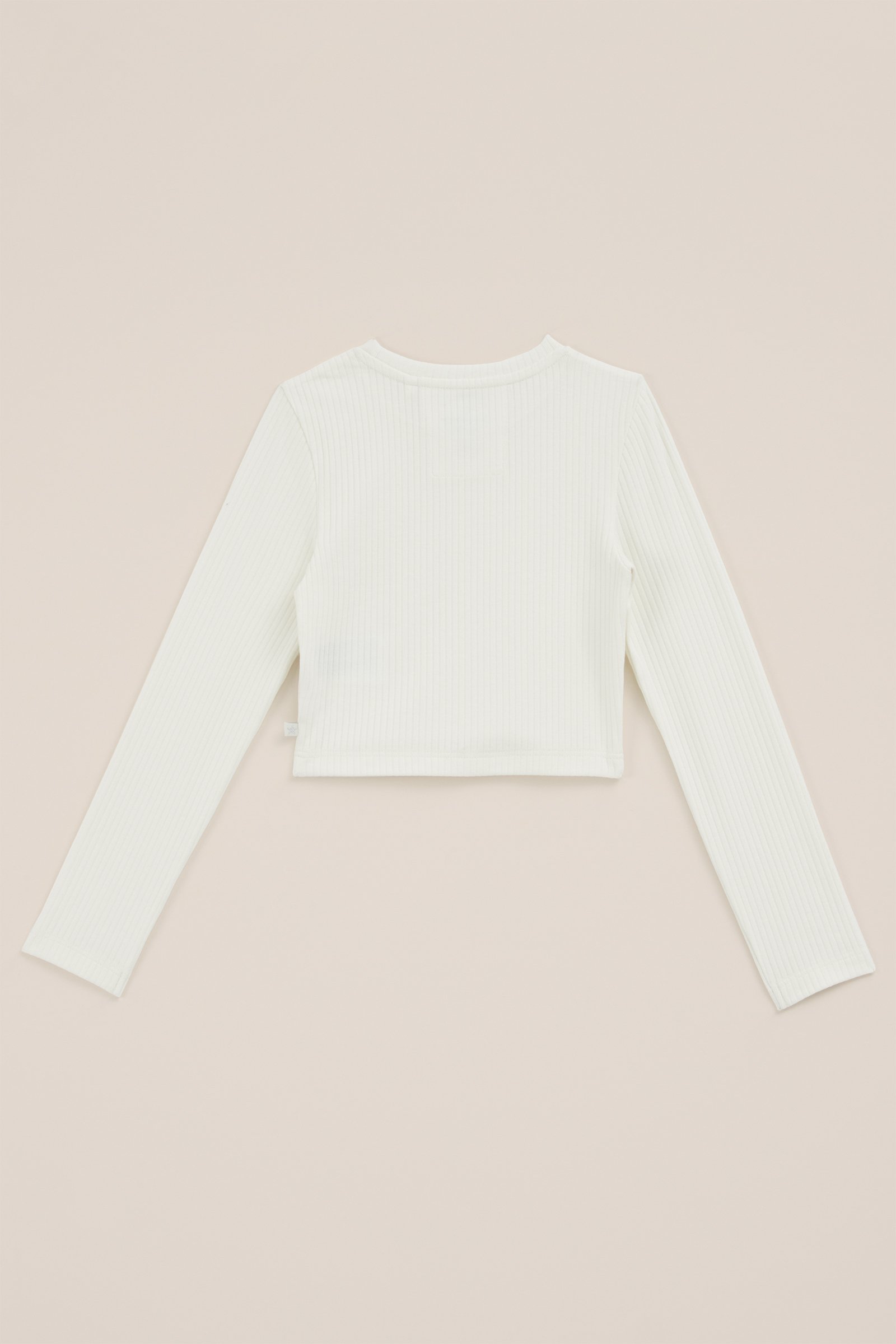 Meisjes cropped T-shirt van ribstof WE Fashion Wit
