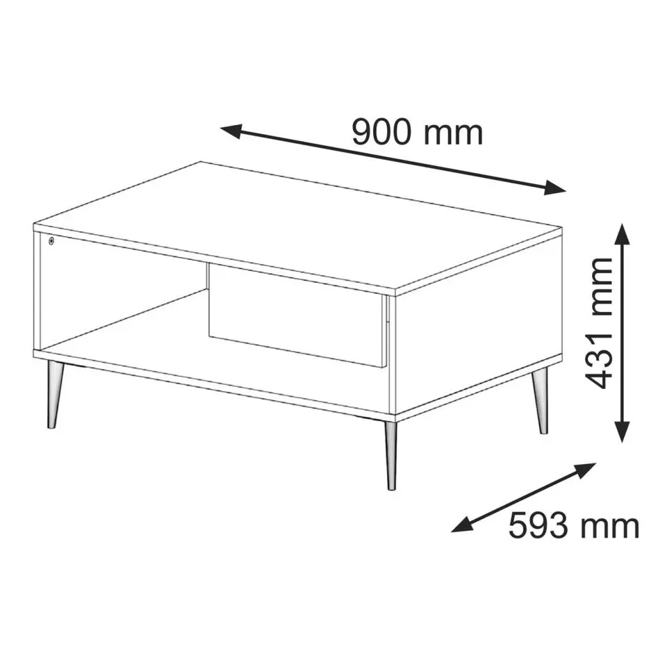 Ravenna B salontafel 90x60 mat artisan eiken