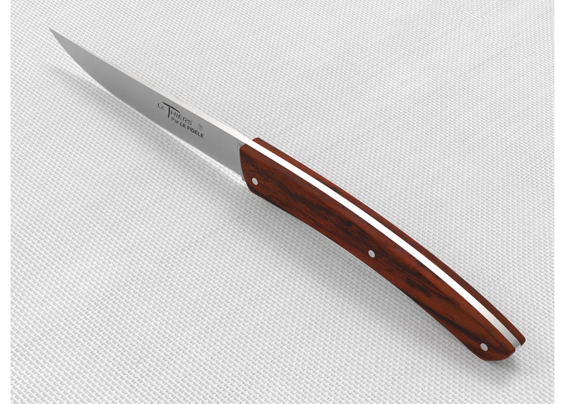 Service de 6 couteaux de table LE THIERS® avec un manche en bois de cocobolo et lame en acier inoxydable