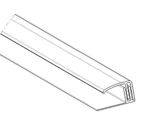 Eindkap van katoenkunststof, clipbaar, voor paneeldiktes 5-8 mm, 12x20x2600 mm