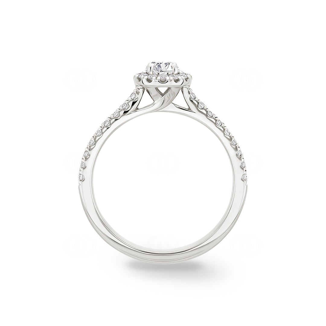 Halo Diamantring 750/18 K Weissgold 0.56 ct G/si