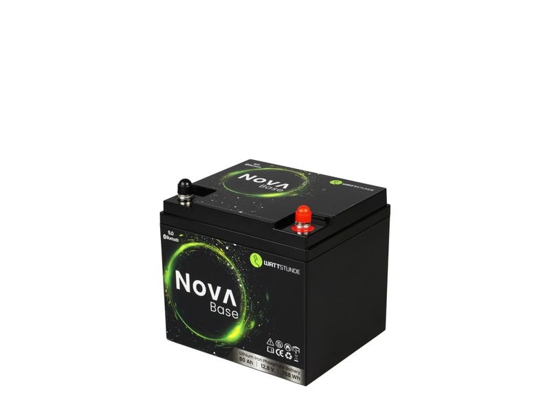WATTSTUNDE Batterie NOVA Base 60 Ah LiFePO4 Batterie mit langer Lebensdauer