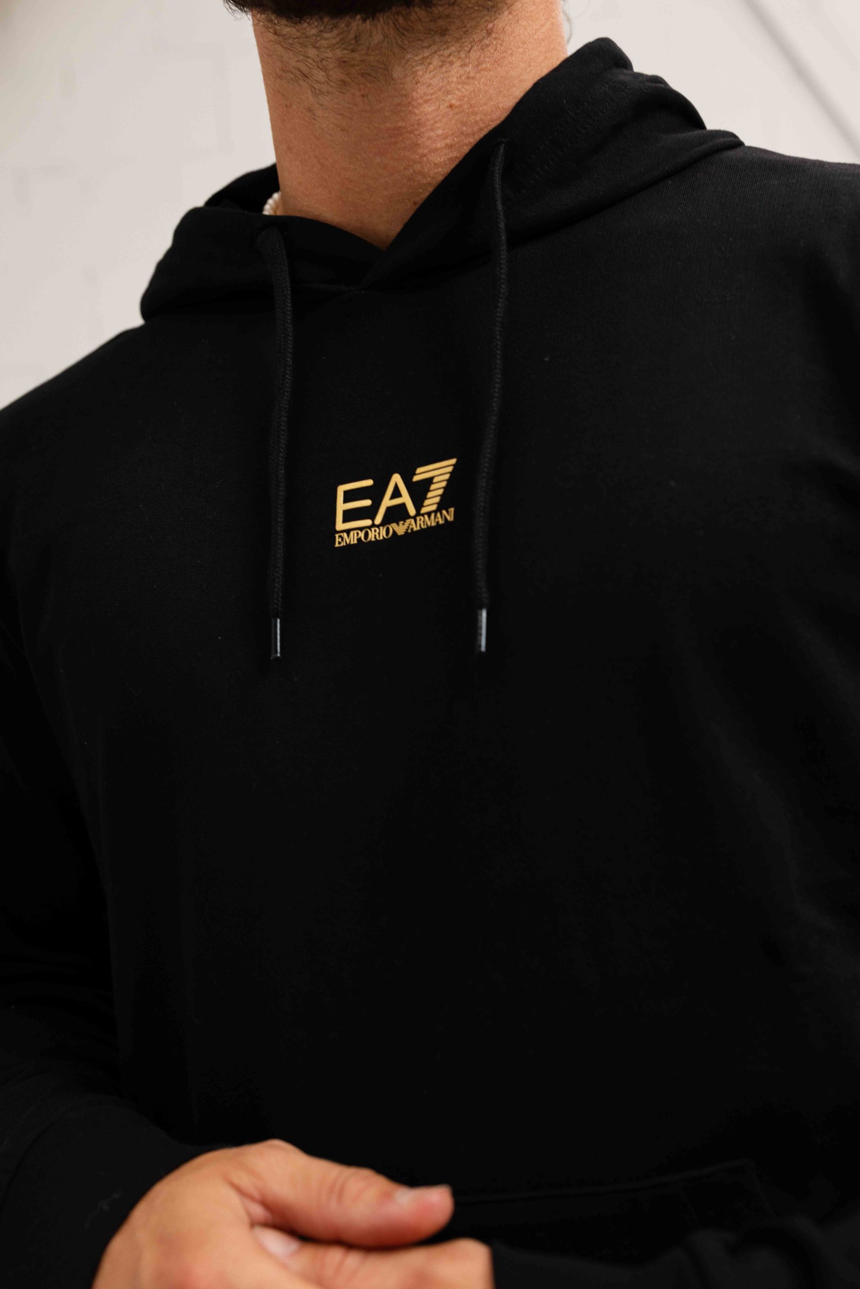 EA7 Emporio Armani 8NPM32 Hoodie Heren Zwart/Goud