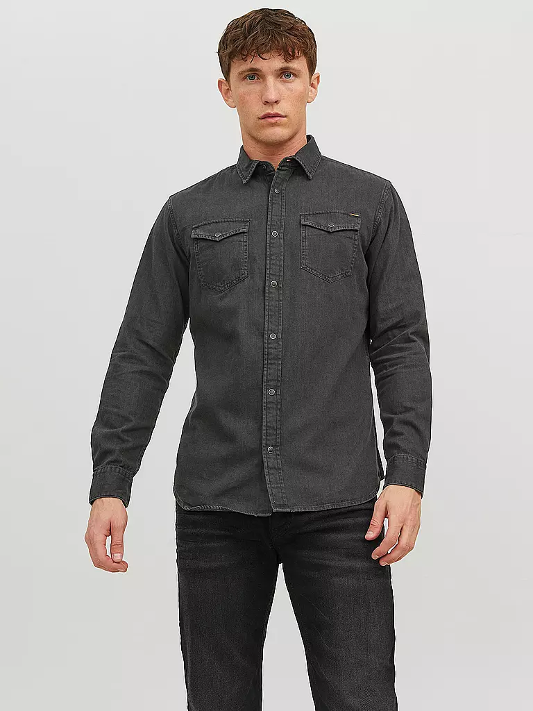 JACK & JONES Jeanshemd Slim Fit Jjesheridan schwarz