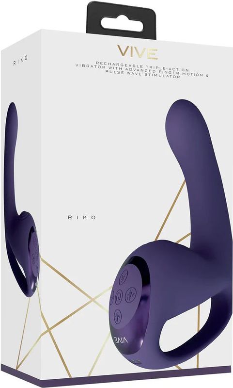 Riko - Triple Motor Thumper with Advanced Finger Motion & Pulse Wave Stimulator - Purple