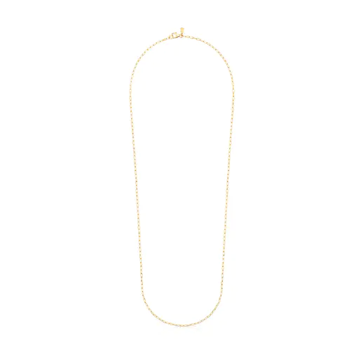 Gargantilha com banho de ouro 18k sobre prata e anéis ovais, corrente de 60 cm.