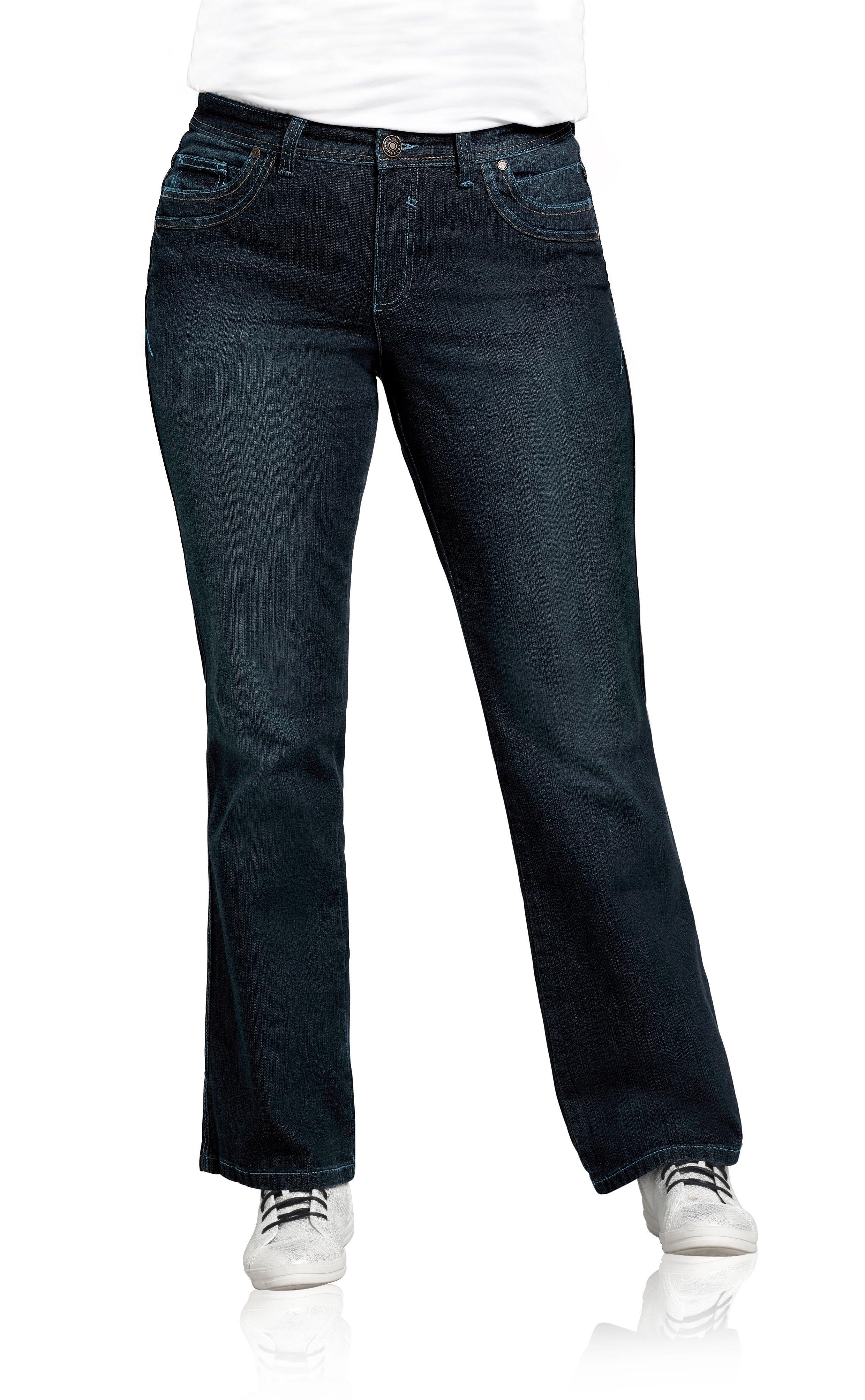Bootcut-Jeans mit Used-Effekten