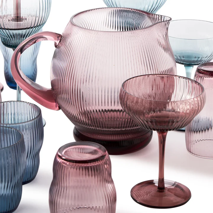 Pols Potten - Pum Coupe Glas, dunkelviolett (2er-Set)