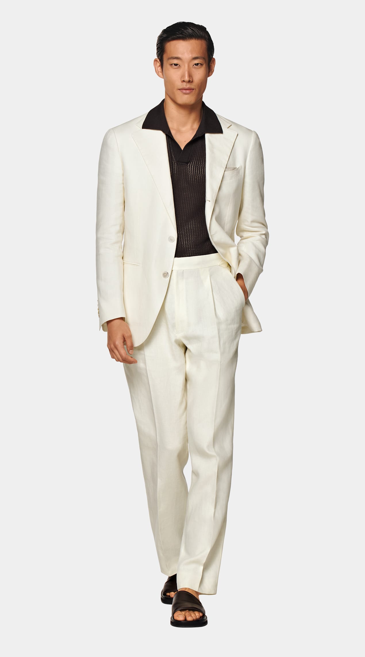 Costume Roma coupe Relaxed blanc cassé