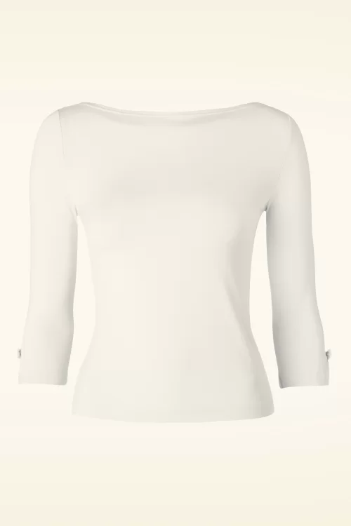 Banned Retro Modern Love Top in ivoor