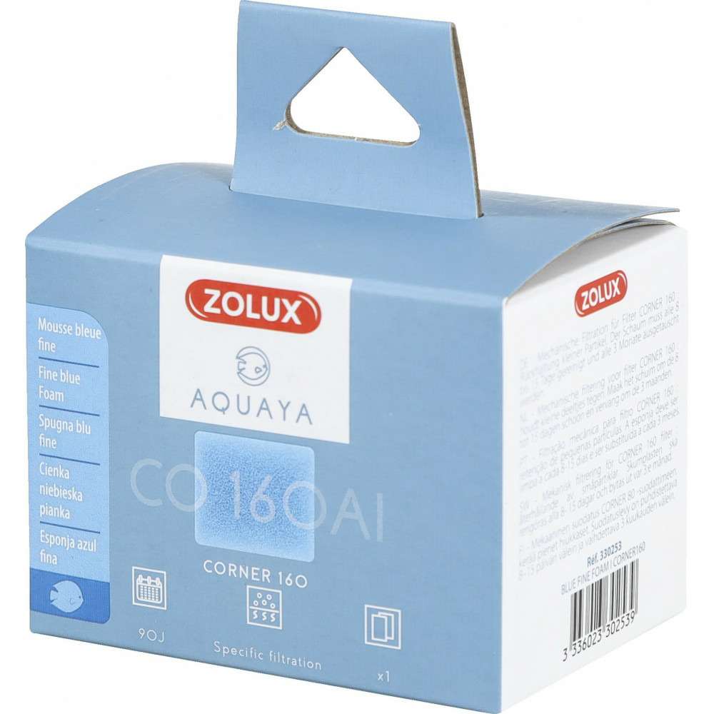 Filtre pour pompe corner 160, filtre co 160 al mousse bleue fine x1. Pour a