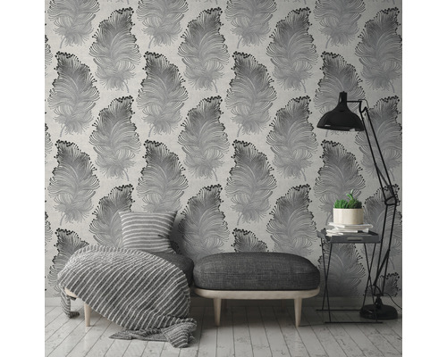 Vliesbehang 9604-56 verenmotief grijswit