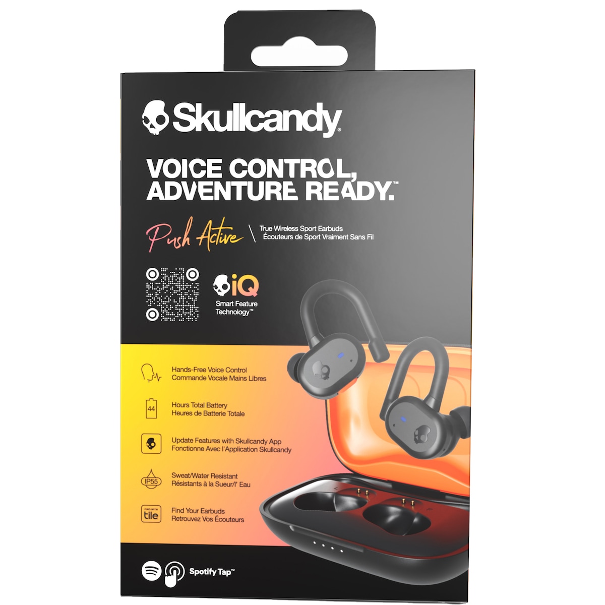 Skullcandy Push Active trådløse in-ear hodetelefoner (sort/oransje)