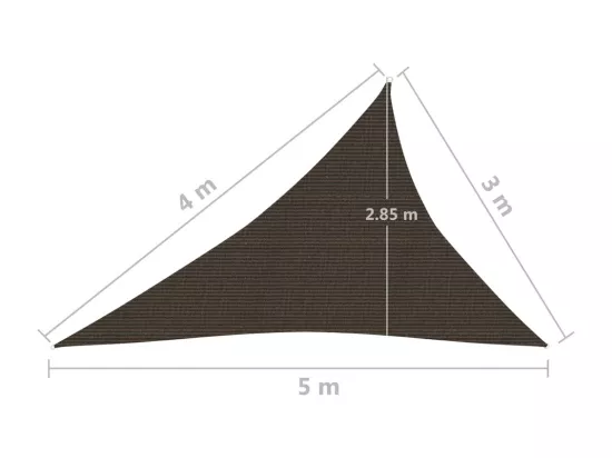 Voile d'ombrage 160 g/m² Marron 3x4x5 m PEHD