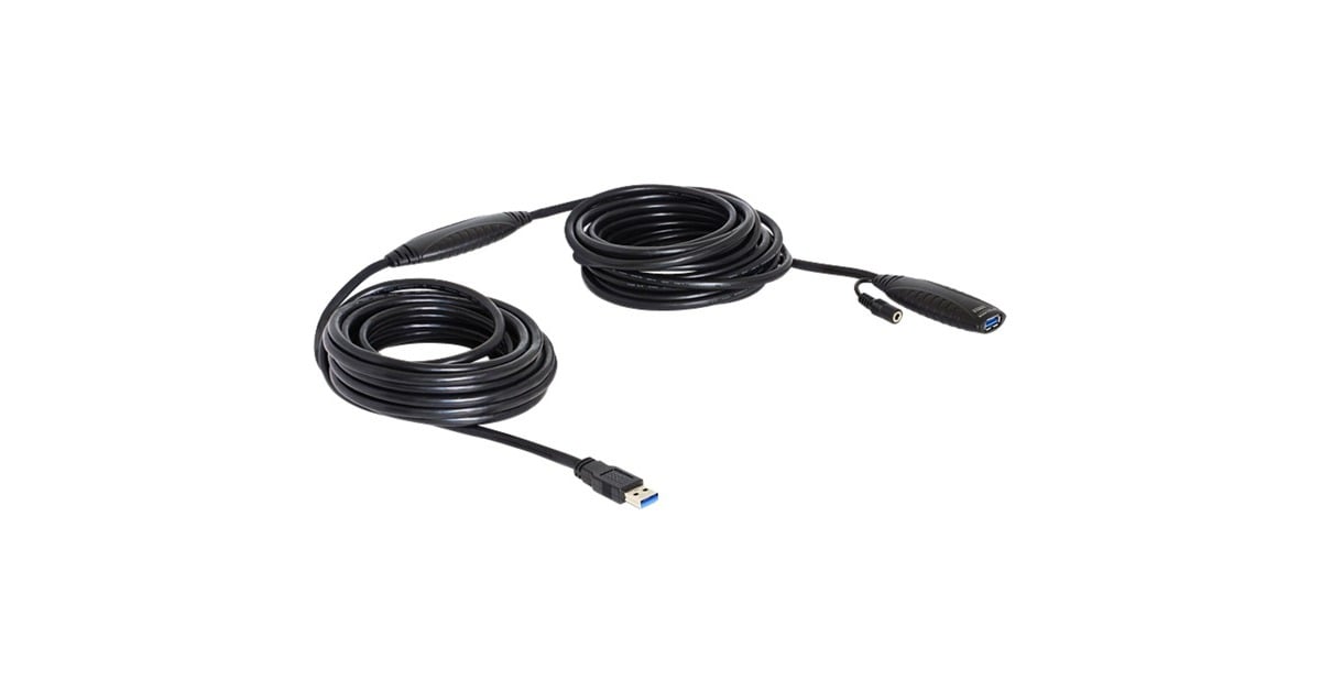 DeLOCKUSB 3.0 actieve verlengkabel  (Zwart, 10 meter)