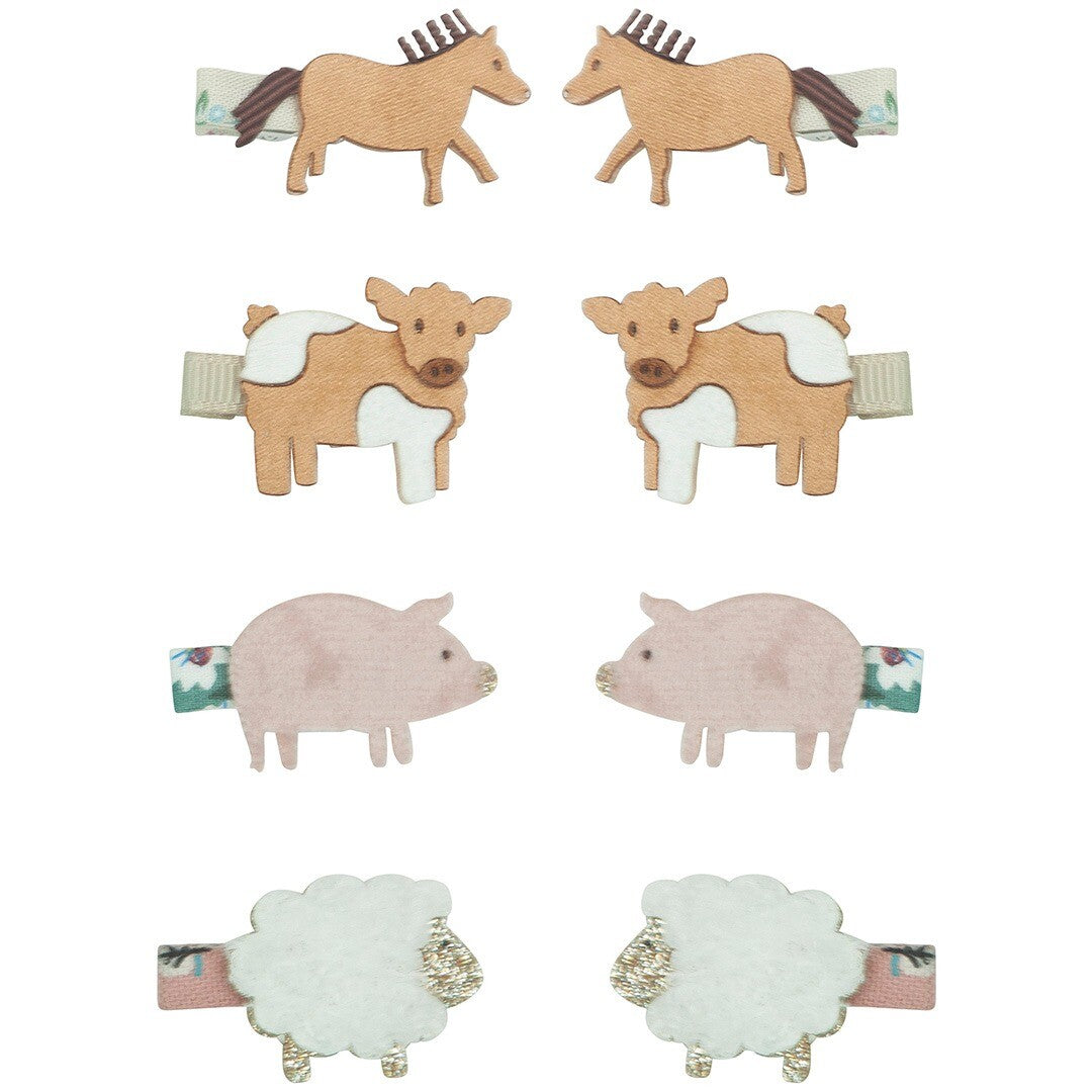 Mimi & lula haarclipjes mini farm animal - 8st