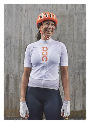 Maillot Manches Courtes Femme Poc Essential Road Logo Blanc/Gris Clair