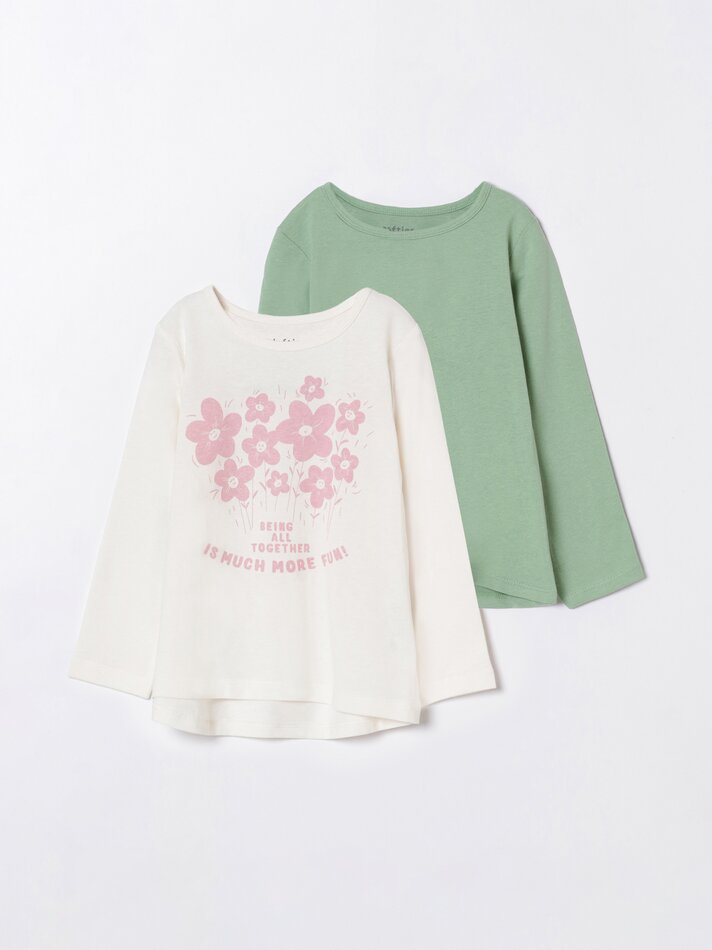 Conjunto com 2 camisetas combinando - Cinza