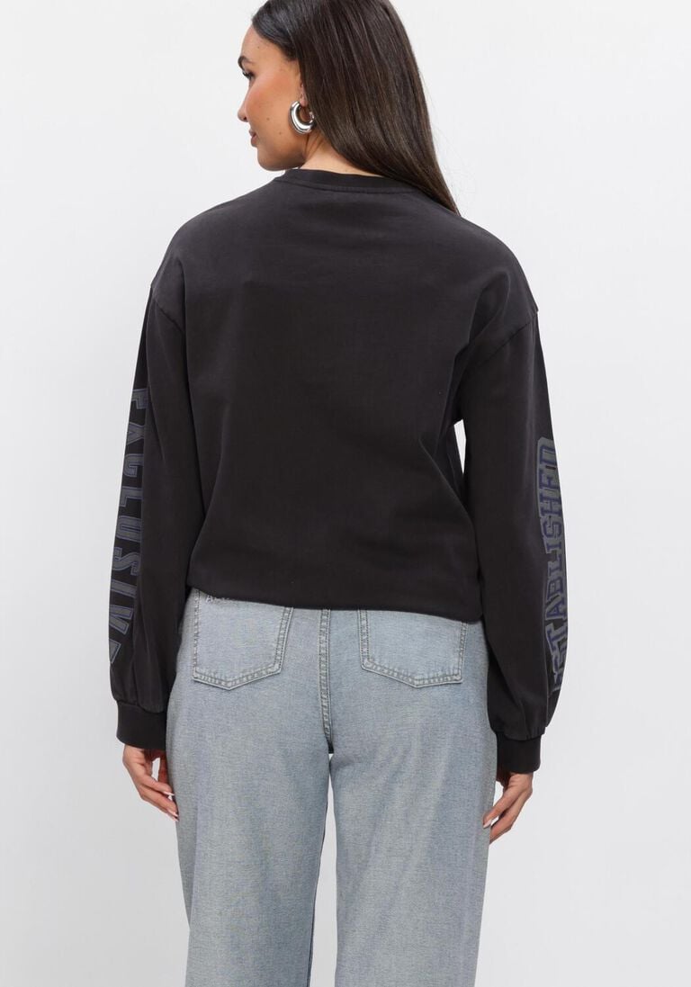 zwarte alix the label top ladies knitted label club longsleeve t-shirt