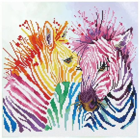 Pracht Diamoand Dotz Zebra Rainbow ca. 40 x 40 cm