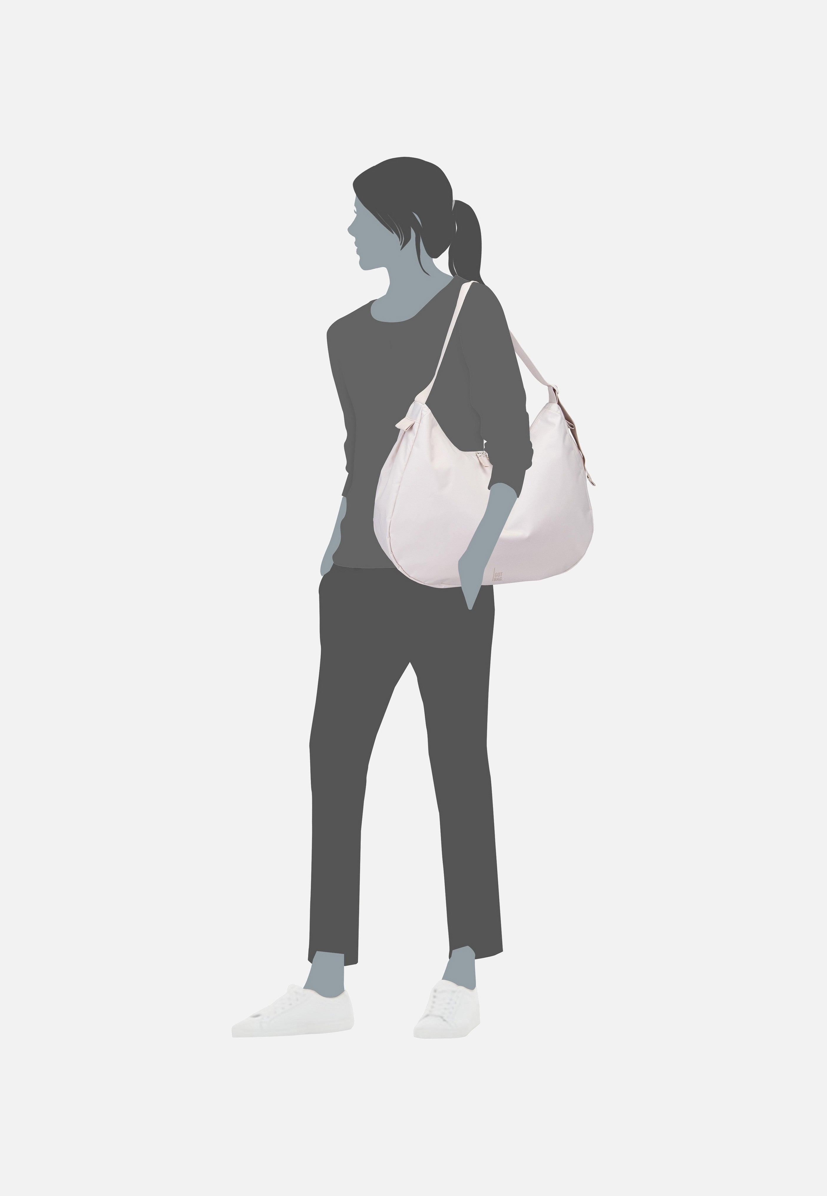 Curved Bag Monochrome Soft Shell - Hobo Bag