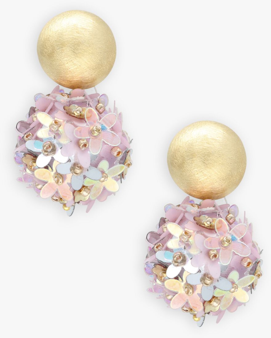goudkleurig lott. gioielli oorbellen sequin flower globe m