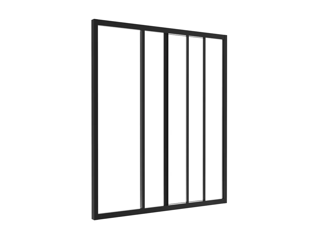 Verrière coulissante en aluminium thermolaqué noir 90 x105 cm - RAVENA