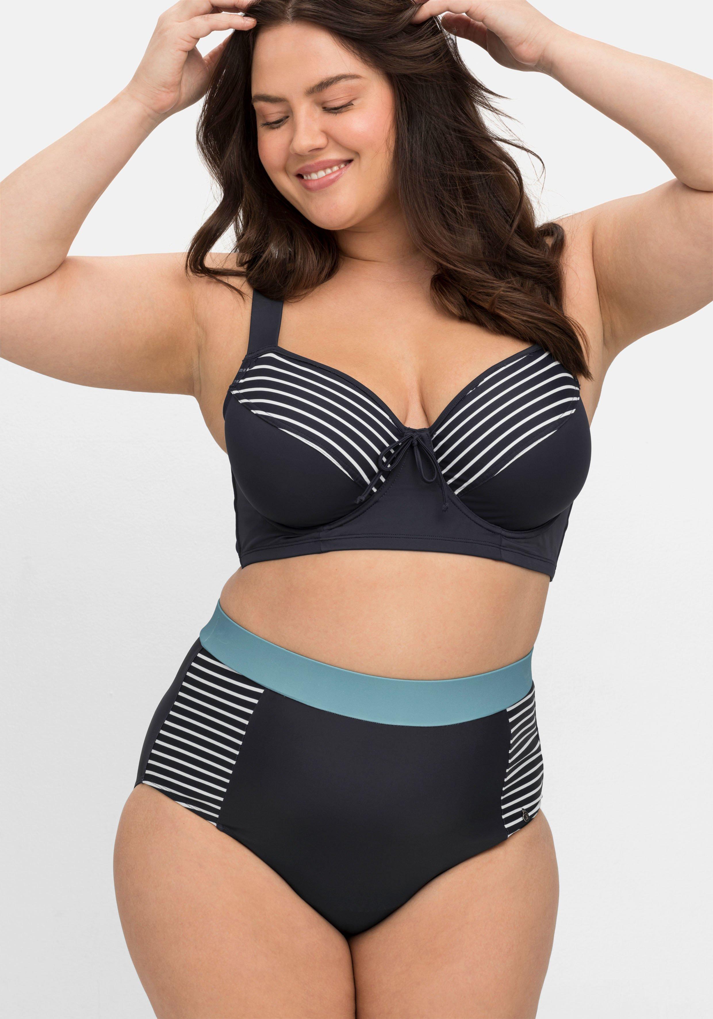 Bikini-Oberteil mit Bügeln, im Streifen-Design