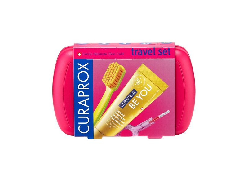 CURAPROX Travel Set magenta CS 5460 Gin Tonic Reise-Set für die Zahnhygiene